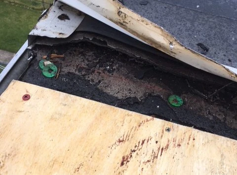 Part of Roof Stripped Away