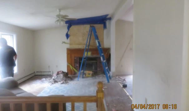 Fireplace Fire Spreads into the Living Room